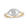 Thumbnail Image 0 of 1/20 CT. T.W. Composite Diamond Frame Evil Eye Ring in 10K Two-Tone Gold