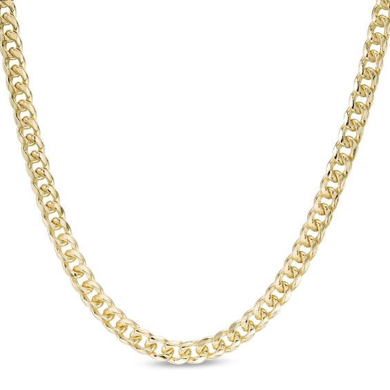 10K Semi-Solid Gold Cuban Curb Chain Made in Italy - 20"