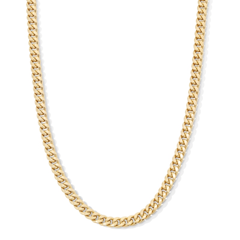 10K Semi-Solid Gold Cuban Curb Chain Made in Italy - 20"