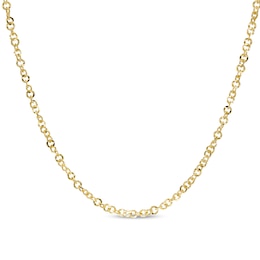 Made in Italy 035 Gauge Diamond-Cut Grumetta Curb Chain Necklace in 10K Solid Gold - 16&quot;