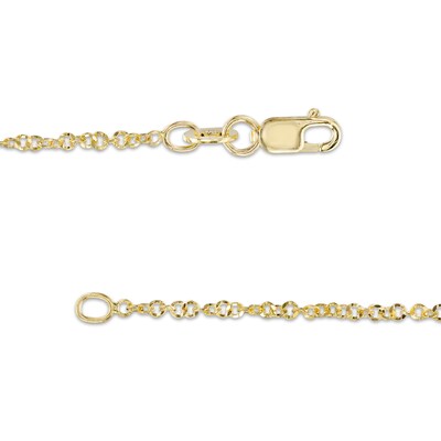 Made in Italy 035 Gauge Diamond-Cut Grumetta Curb Chain Necklace in 10K Solid Gold - 16"