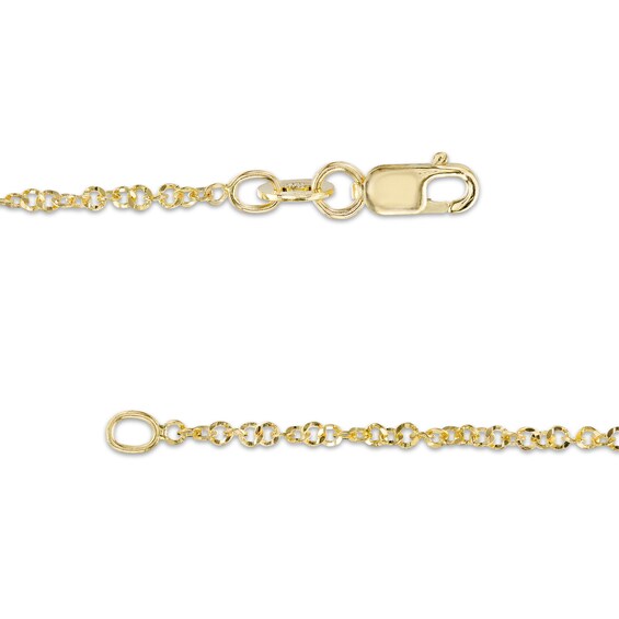 Made in Italy 035 Gauge Diamond-Cut Grumetta Curb Chain Necklace in 10K Solid Gold - 16"