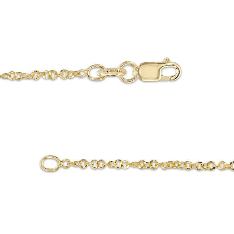 Main Image 2 of Made in Italy 035 Gauge Diamond-Cut Grumetta Curb Chain Necklace in 10K Solid Gold - 16"