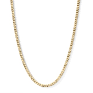 10K Semi-Solid Gold Cuban Curb Chain - 22"