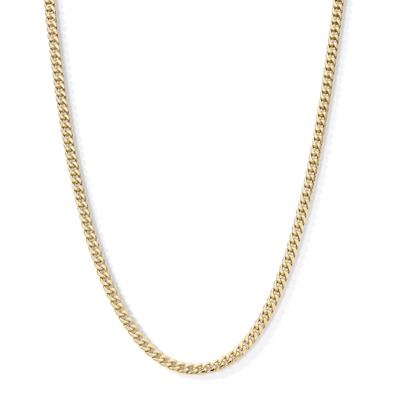 10K Semi-Solid Gold Cuban Curb Chain - 22"