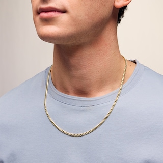10K Semi-Solid Gold Cuban Curb Chain - 22"