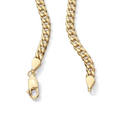 10K Semi-Solid Gold Cuban Curb Chain - 22"