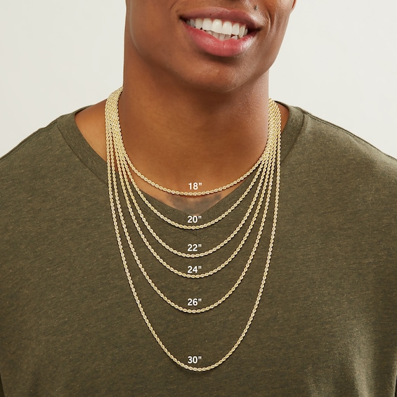 10K Semi-Solid Gold Cuban Curb Chain - 22"