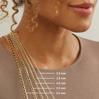 10K Semi-Solid Gold Cuban Curb Chain - 22"