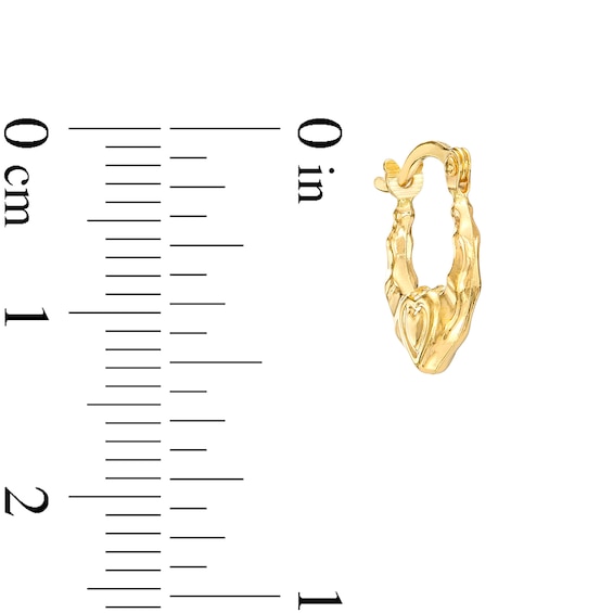 Child's 10mm Heart Hoop Earrings in 14K Stamp Hollow Gold