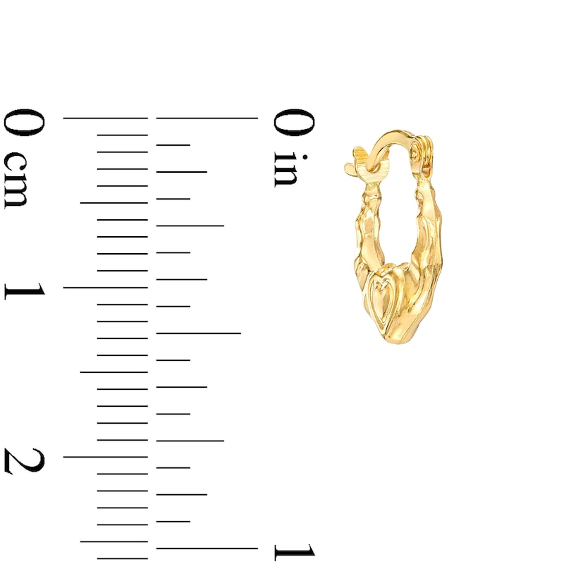 Child's 10mm Heart Hoop Earrings in 14K Stamp Hollow Gold