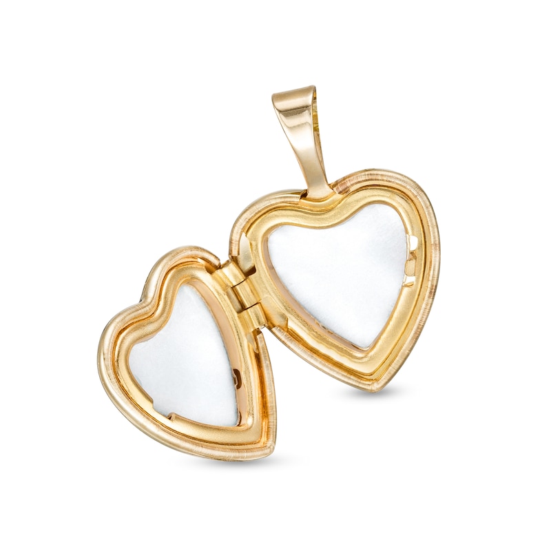 Heart Locket Necklace Charm in 10K Solid Gold