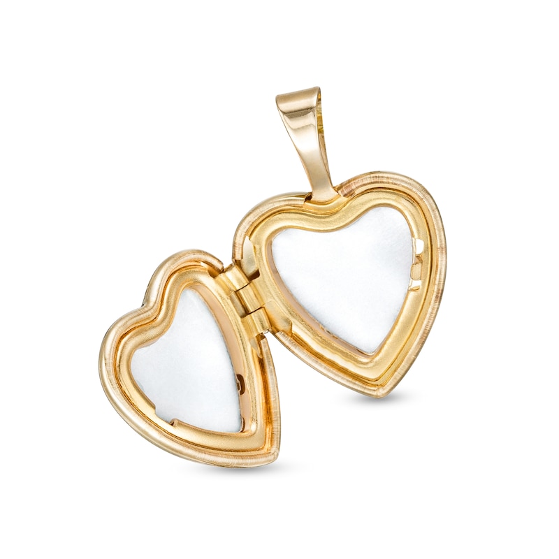 Main Image 2 of Heart Locket Necklace Charm in 10K Solid Gold
