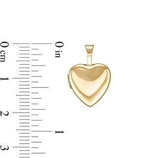 Heart Locket Necklace Charm in 10K Solid Gold