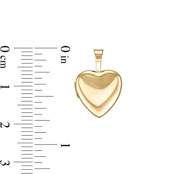Heart Locket Necklace Charm in 10K Solid Gold