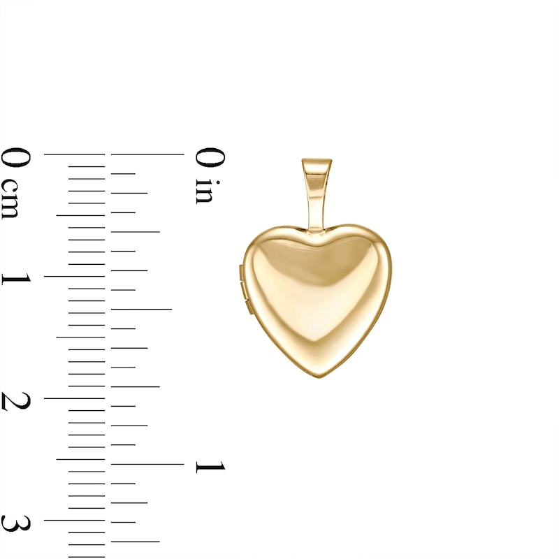 Heart Locket Necklace Charm in 10K Solid Gold