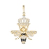 Thumbnail Image 0 of Black and White Cubic Zirconia Crowned Queen Bee Necklace Charm in 10K Solid Gold
