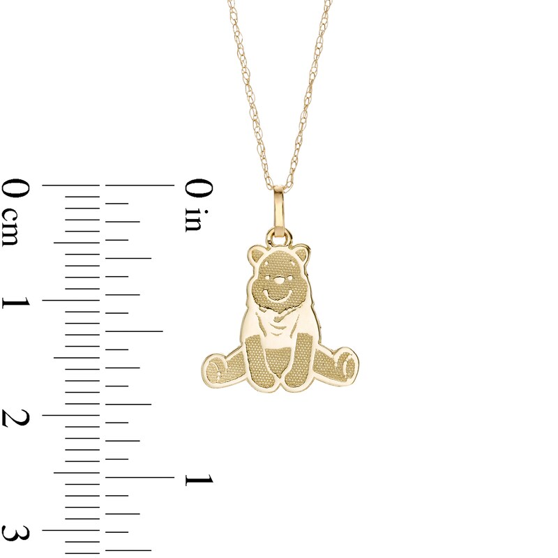Main Image 2 of Child's ©Disney Winnie The Pooh Multi-Finish Pendant in 10K Gold - 15"