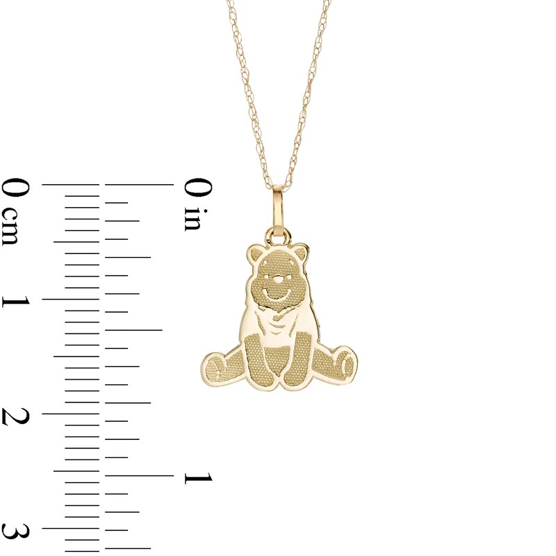 Child's ©Disney Winnie The Pooh Multi-Finish Pendant in 10K Gold - 15"