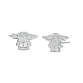 Child's Sterling Silver ©Disney Baby Yoda Textured Studs