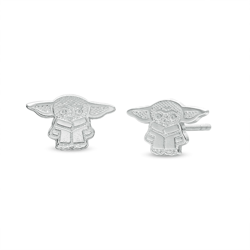 Child's ©Disney Baby Yoda Textured Stud Earrings in Solid Sterling Silver