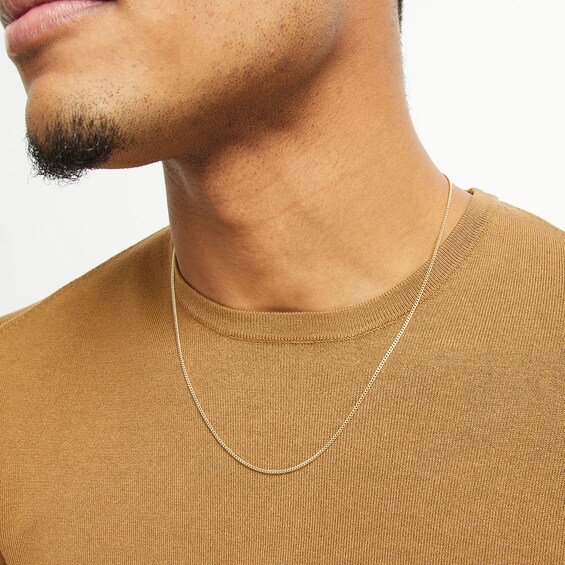 10K Hollow Gold Diamond-Cut Curb Chain - 22"