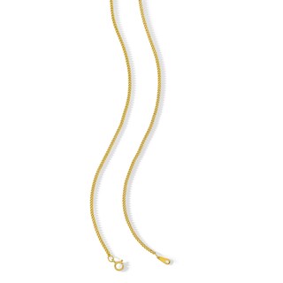 10K Hollow Gold Diamond-Cut Curb Chain - 22"