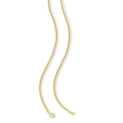 10K Hollow Gold Diamond-Cut Curb Chain - 22"