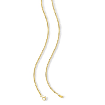 10K Hollow Gold Diamond-Cut Curb Chain - 22"