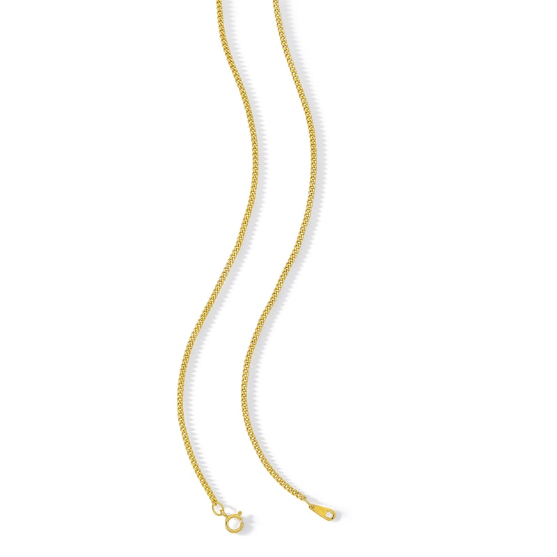 Main Image 5 of 10K Hollow Gold Diamond-Cut Curb Chain - 22"