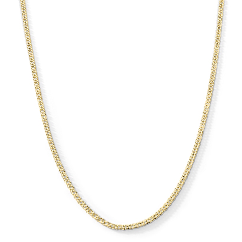 10K Hollow Gold Diamond-Cut Rambo Curb Chain - 20"