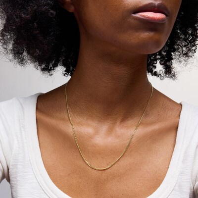 10K Hollow Gold Diamond-Cut Rambo Curb Chain