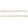 Thumbnail Image 2 of Etched "be you" Link and 080 Gauge Hollow Figaro Chain Necklace in 10K Gold - 18"