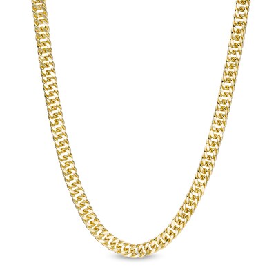 100 Gauge Diamond-Cut Hollow Double Curb Chain Necklace in 10K Gold - 18"