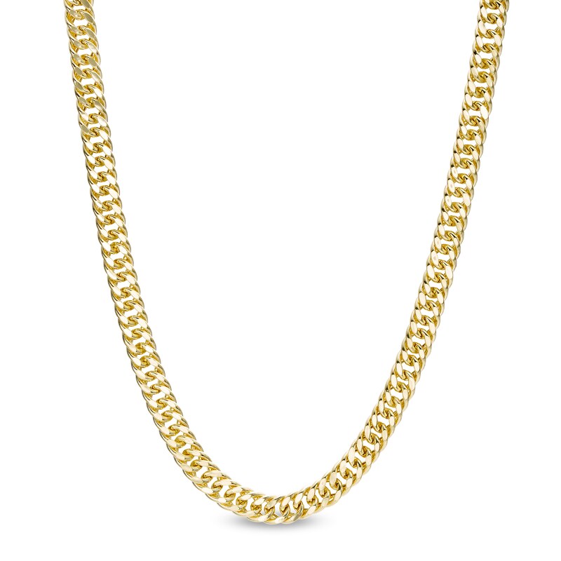 Main Image 1 of 100 Gauge Diamond-Cut Hollow Double Curb Chain Necklace in 10K Gold - 18&quot;