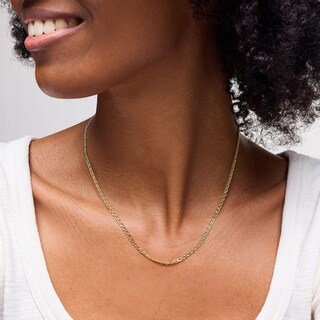 10K Hollow Gold Diamond-Cut Rambo Curb Chain - 18"