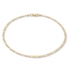 Etched "be you" Link and 060 Gauge Hollow Figaro Chain Anklet in 10K Hollow Gold - 10"