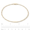 Etched "be you" Link and 060 Gauge Hollow Figaro Chain Anklet in 10K Hollow Gold - 10"