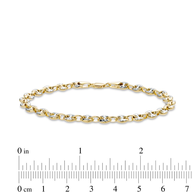 Main Image 3 of 4.7mm Hollow Mariner Chain Two-Tone Bracelet in 10K Gold - 7.5"