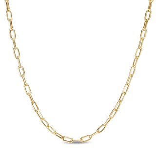 080 Gauge Paper Clip Link Chain Necklace in 10K Semi-Solid Gold - 18"