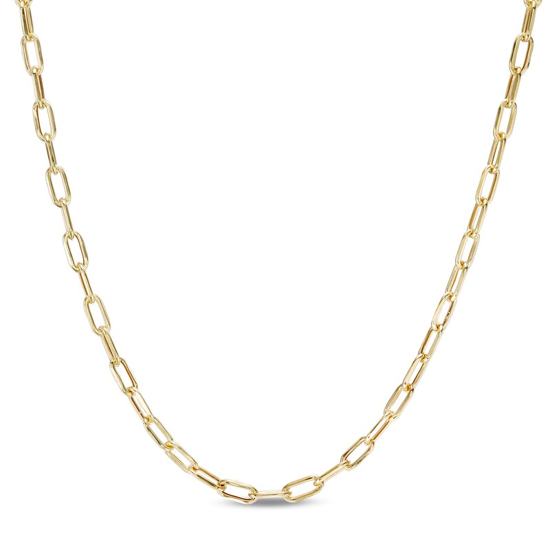080 Gauge Paper Clip Link Chain Necklace in 10K Semi-Solid Gold - 18"