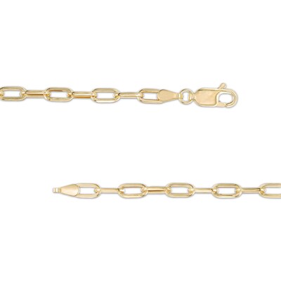 080 Gauge Paper Clip Link Chain Necklace in 10K Semi-Solid Gold - 18"