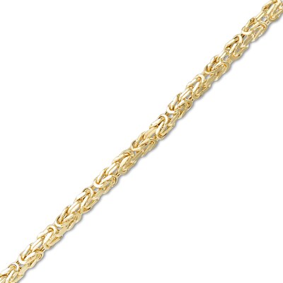 050 Gauge Diamond-Cut Hollow Byzantine Chain Necklace in 10K Gold - 18"