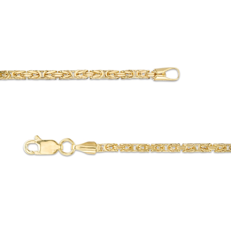 Main Image 3 of 050 Gauge Diamond-Cut Hollow Byzantine Chain Necklace in 10K Gold - 18"