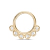 Thumbnail Image 0 of 018 Gauge Cubic Zirconia 8mm Bubble Frame Six Stone Cartilage Hoop in 10K Gold - 5/16"