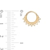 Thumbnail Image 1 of 018 Gauge 8mm Bead Textured Sun Ray Outline Cartilage Hoop in 10K Gold - 5/16"