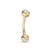 Thumbnail Image 1 of 018 Gauge Cubic Zirconia 8mm Curved Barbell in 10K Gold - 5/16"