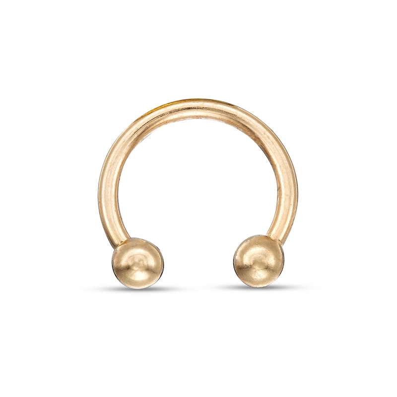 016 Gauge Polished Ball 10mm Horseshoe in 10K Gold - 3/8"