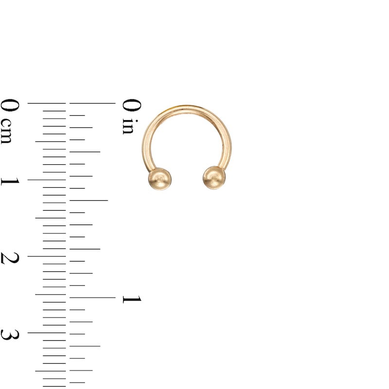 016 Gauge Polished Ball 10mm Horseshoe in 10K Gold - 3/8"