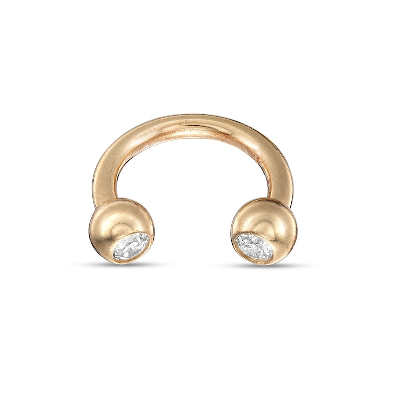 016 Gauge Cubic Zirconia 8mm Horseshoe in 10K Gold - 5/16"